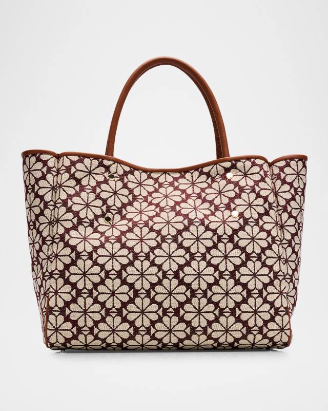 spade flower jacquard tote bag